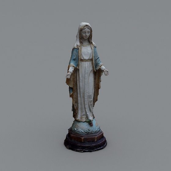 Low-Poly Virgin Mary Statue 3D model
