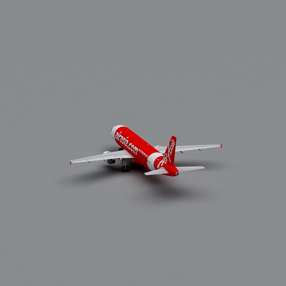 AirAsia Themed 3D Model Airplane