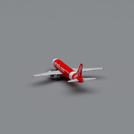 AirAsia Themed 3D Model Airplane