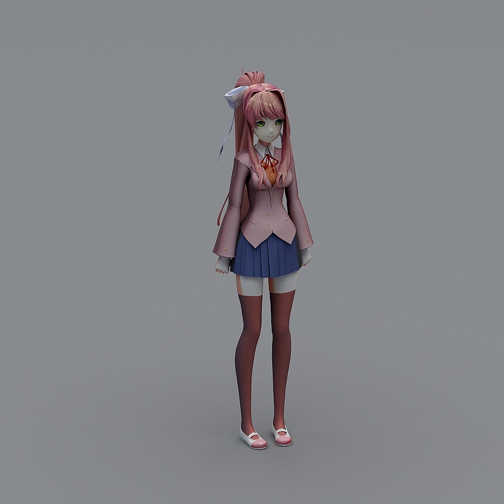 Cute Campus Girl 3D model