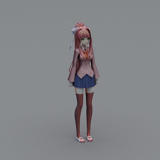 Cute Campus Girl 3D model