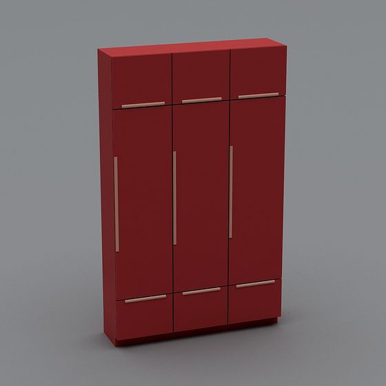 Stylish Low Poly Wardrobe 3D model