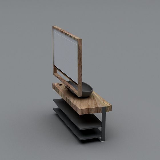 Stylish Wooden TV Stand 3D model for Modern Spaces
