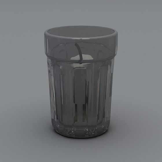 Stylish Smoky Gray Glass Cup 3D Model