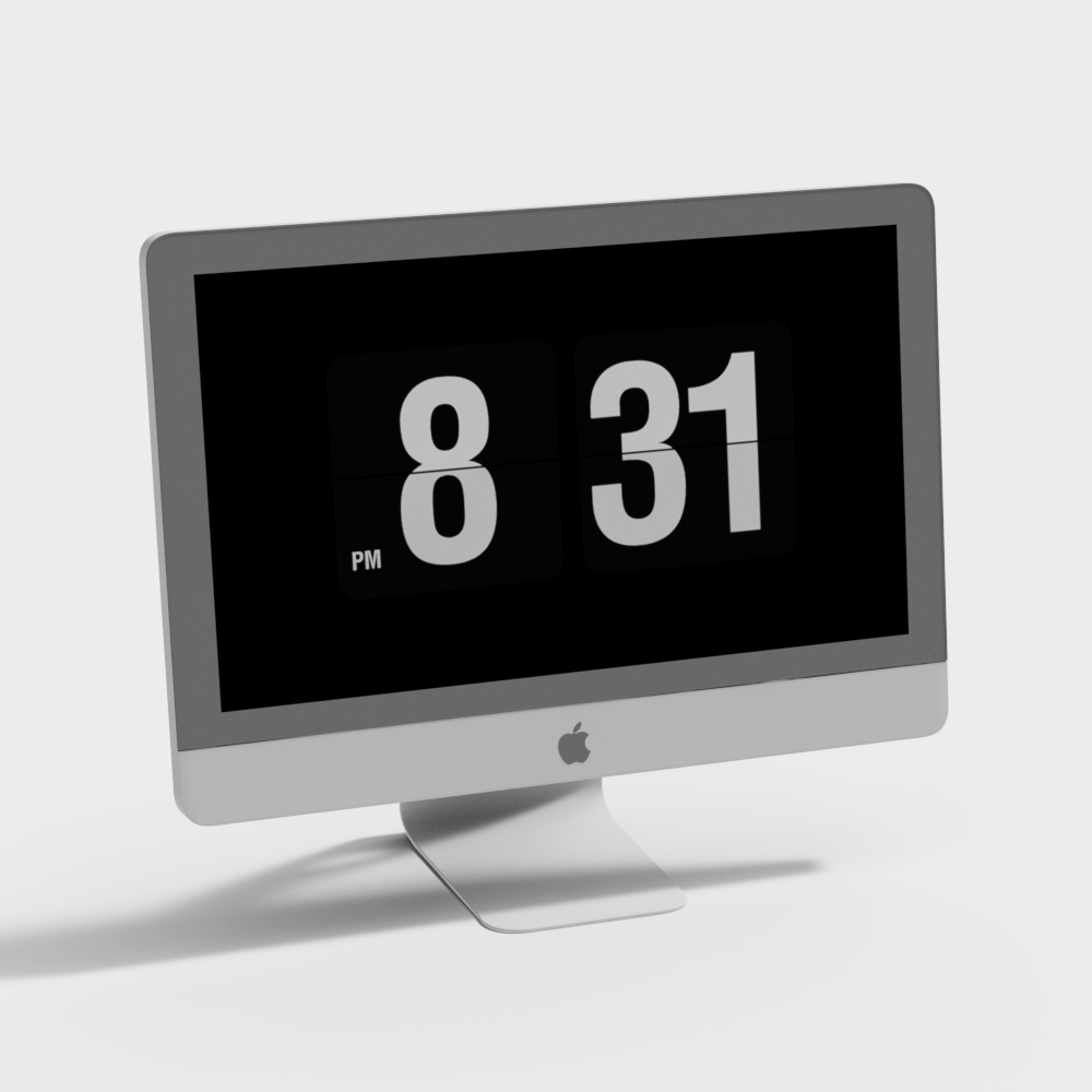 Minimalist Low-Poly Computer Monitor 3D model