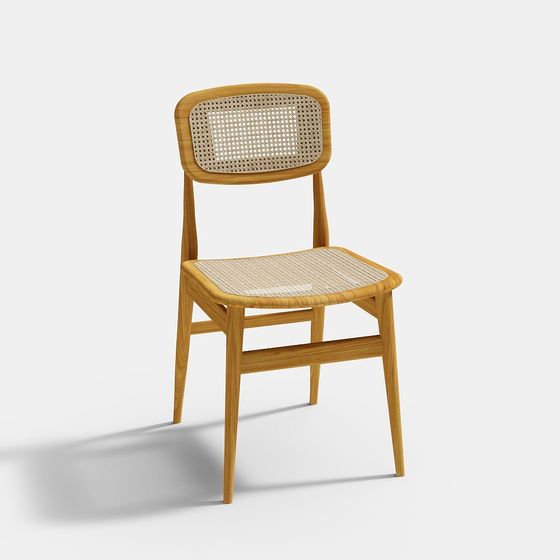 Mid-Century Modern Wooden Chair 3D model