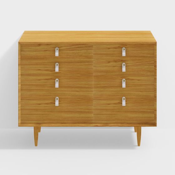 Stylish Wooden Storage Cabinet 3D model for Modern Spaces