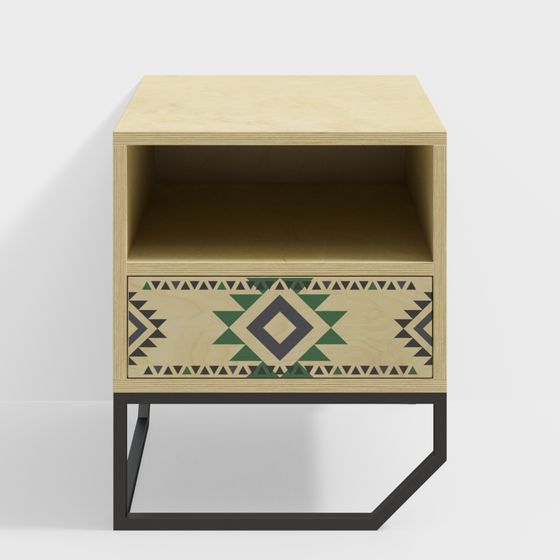 Ethnic Style Nightstand 3D model