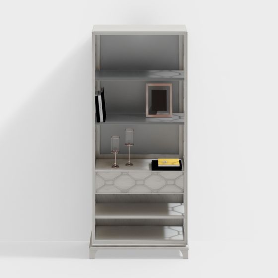 Stylish Modern Bookshelf 3D Model