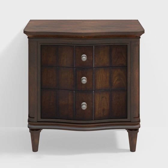 Elegant Vintage Nightstand 3D model for Home Design