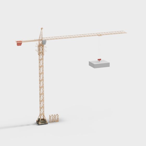 Highly Detailed Tower Crane 3D model