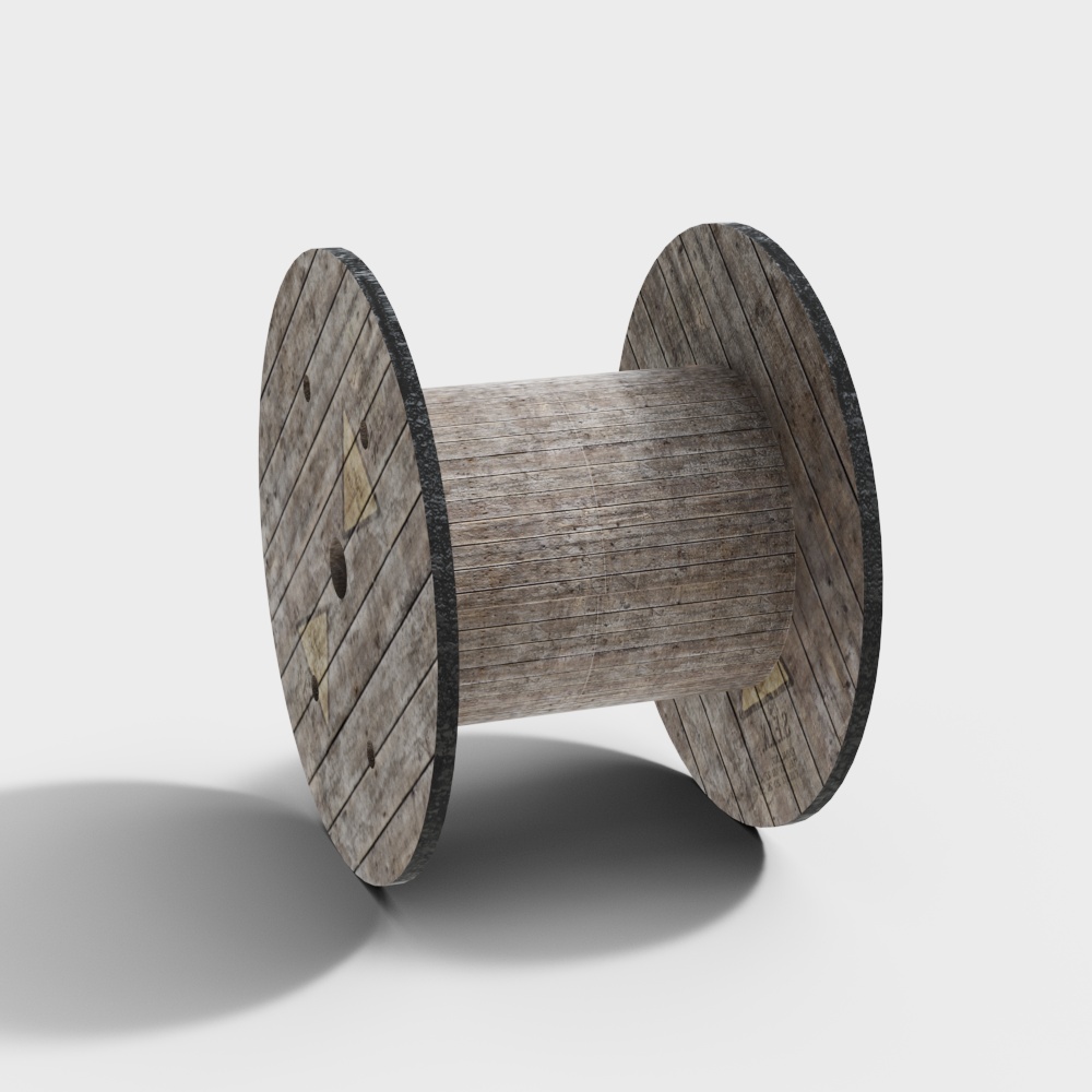 Vintage Wooden Spool 3D model