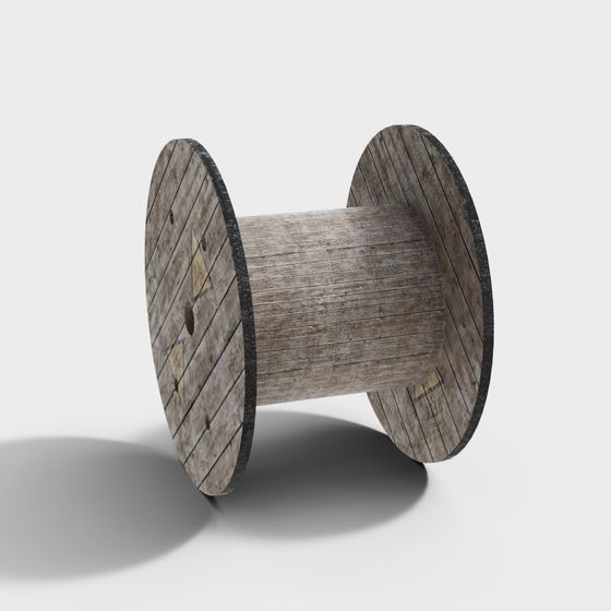 Vintage Wooden Spool 3D model