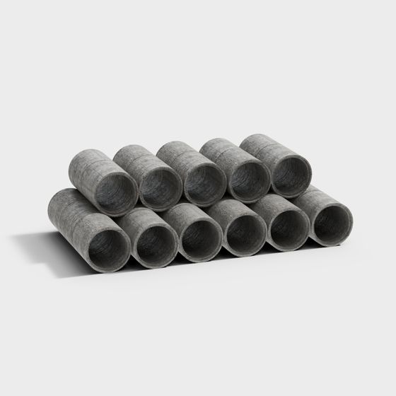 Stunning Concrete Pipe Stack 3D model