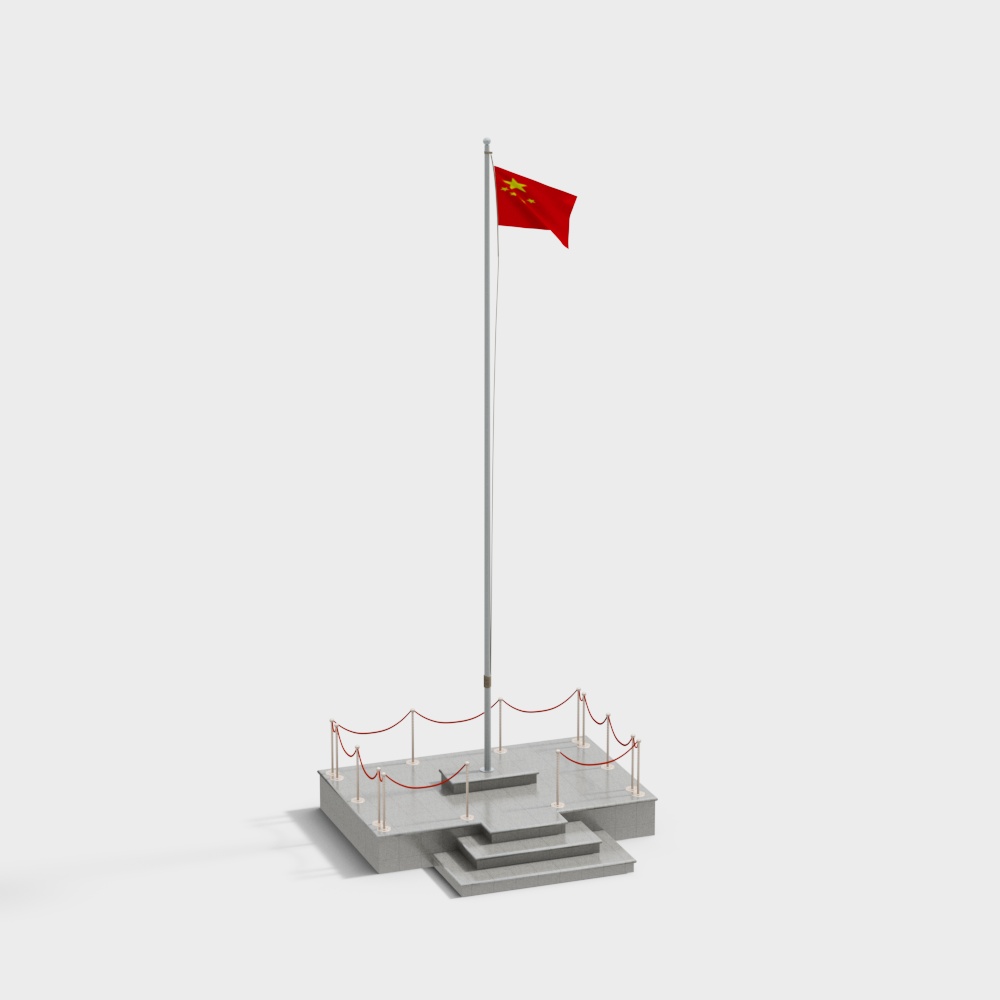 Flag raising platform at modern engineering site