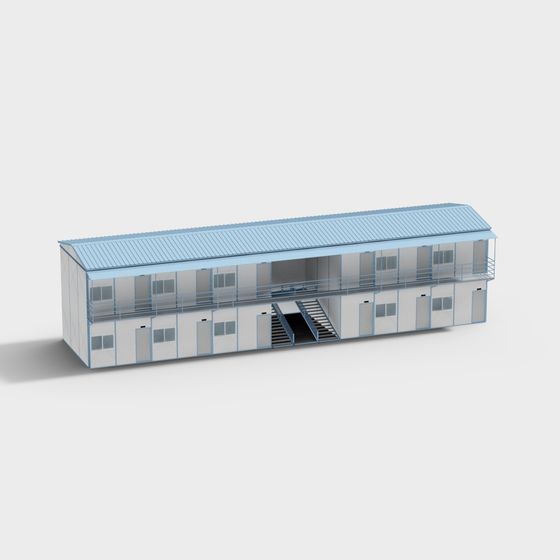 Industrial Warehouse 3D model with Low Poly Style