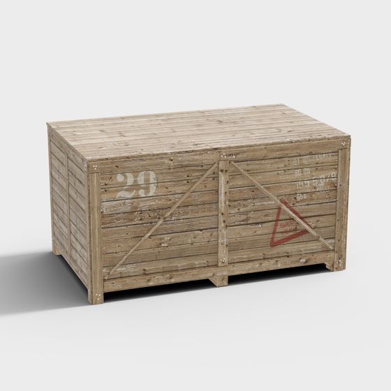 Retro Wooden Crate 3D Model Design