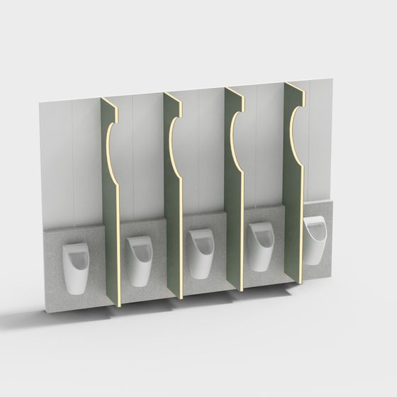 Urban Corner Urinal Low-Poly 3D model