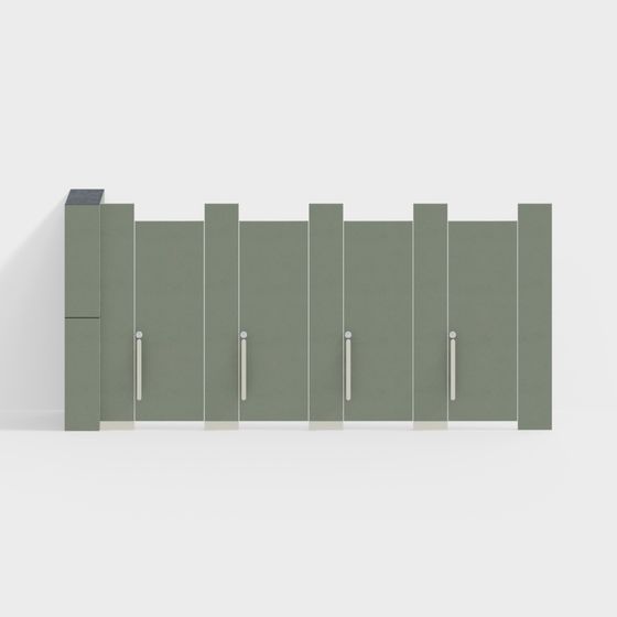 Stylish Low-Poly Storage Cabinet 3D model