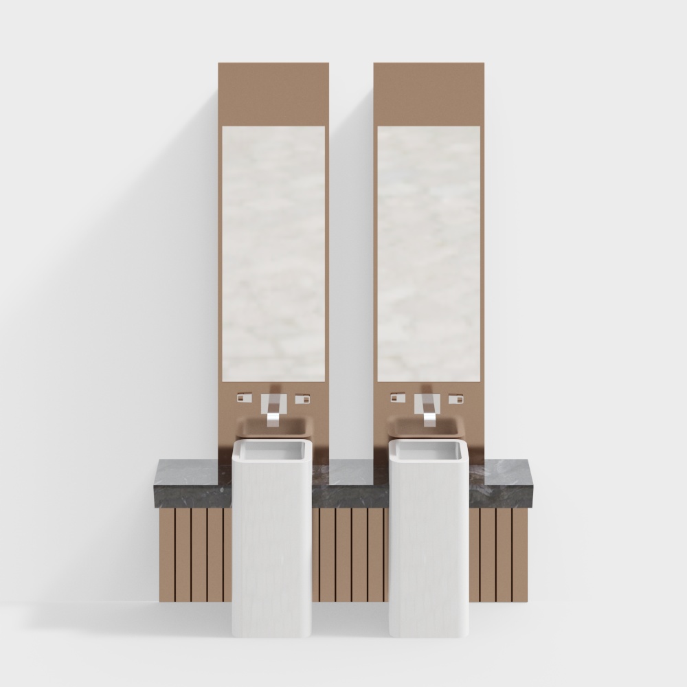 Modern public restroom sink