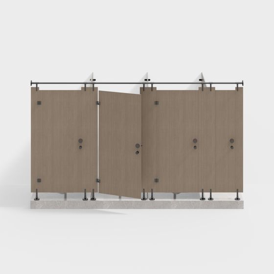 Wood Grain Partition Screen 3D model