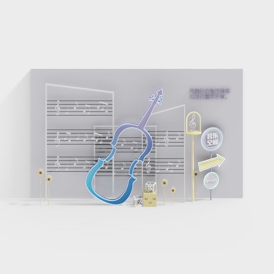 Elegant Low-Poly Violin 3D model