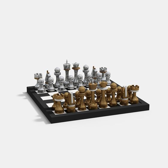 Low Poly Chess Set 3D model