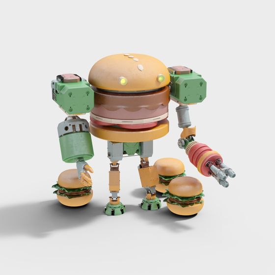 Futuristic Hamburger Robot 3D model