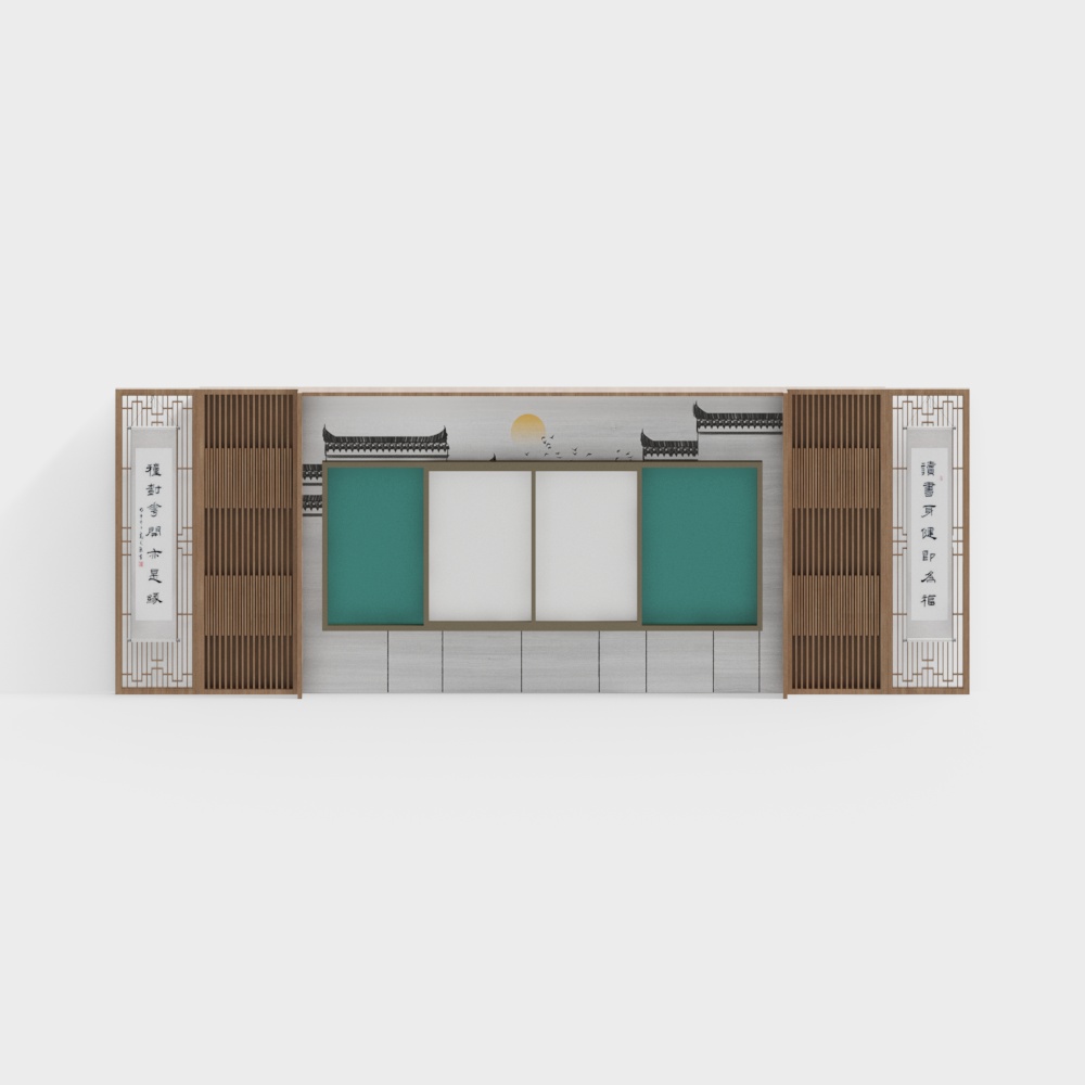 New Chinese style classroom background wall