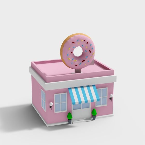 Charming Donut Shop 3D model for Creative Projects