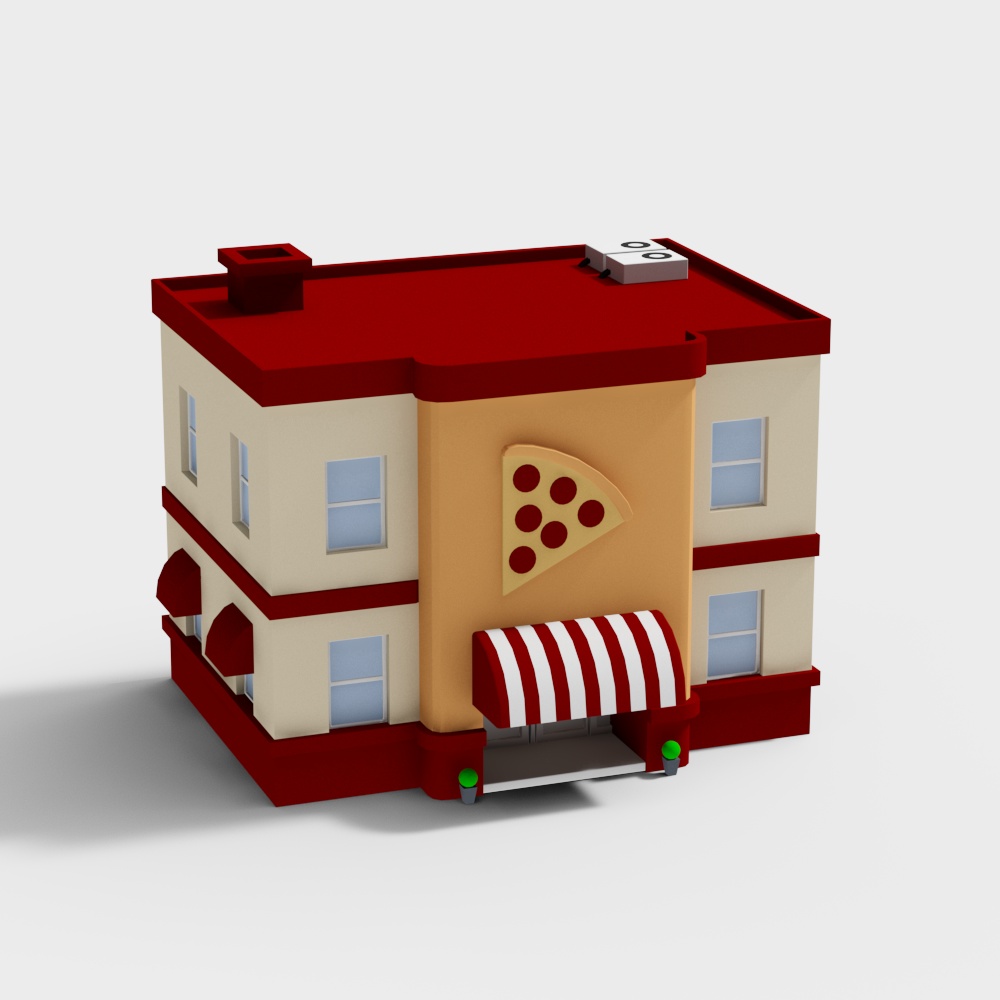 modern kindergarten cartoon building