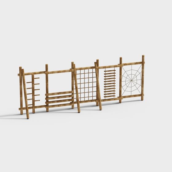 Elegant Bamboo Fence 3D Model Design