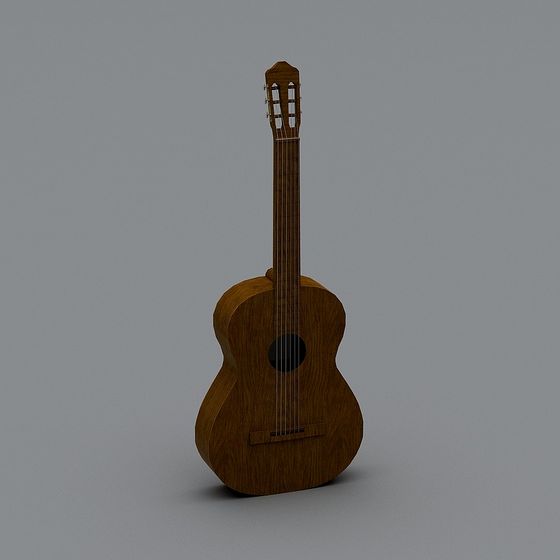 Elegant Acoustic Guitar 3D model for Creative Projects