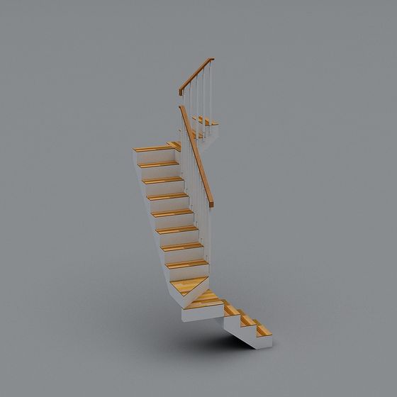 Stylish Low-Poly Staircase 3D model for Modern Design