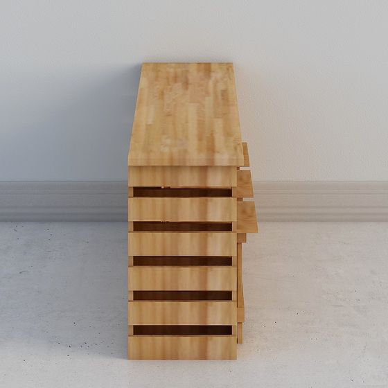 Elegant Wooden Bookshelf 3D model