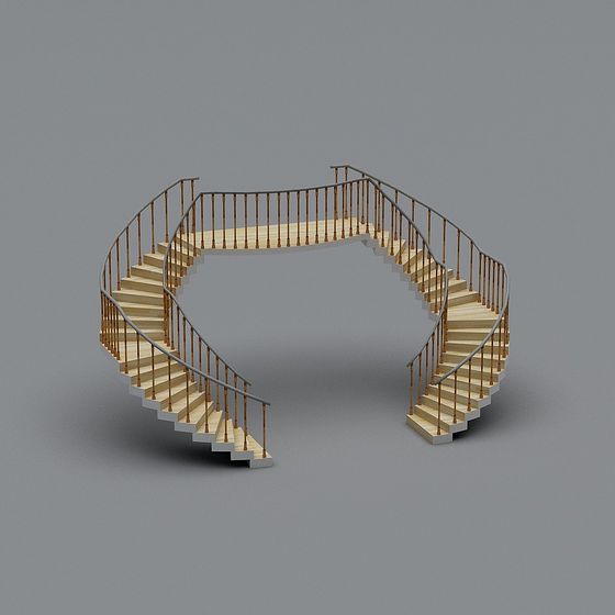 Elegant Spiral Staircase 3D model
