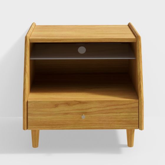 Elegant Low-Poly Nightstand 3D model