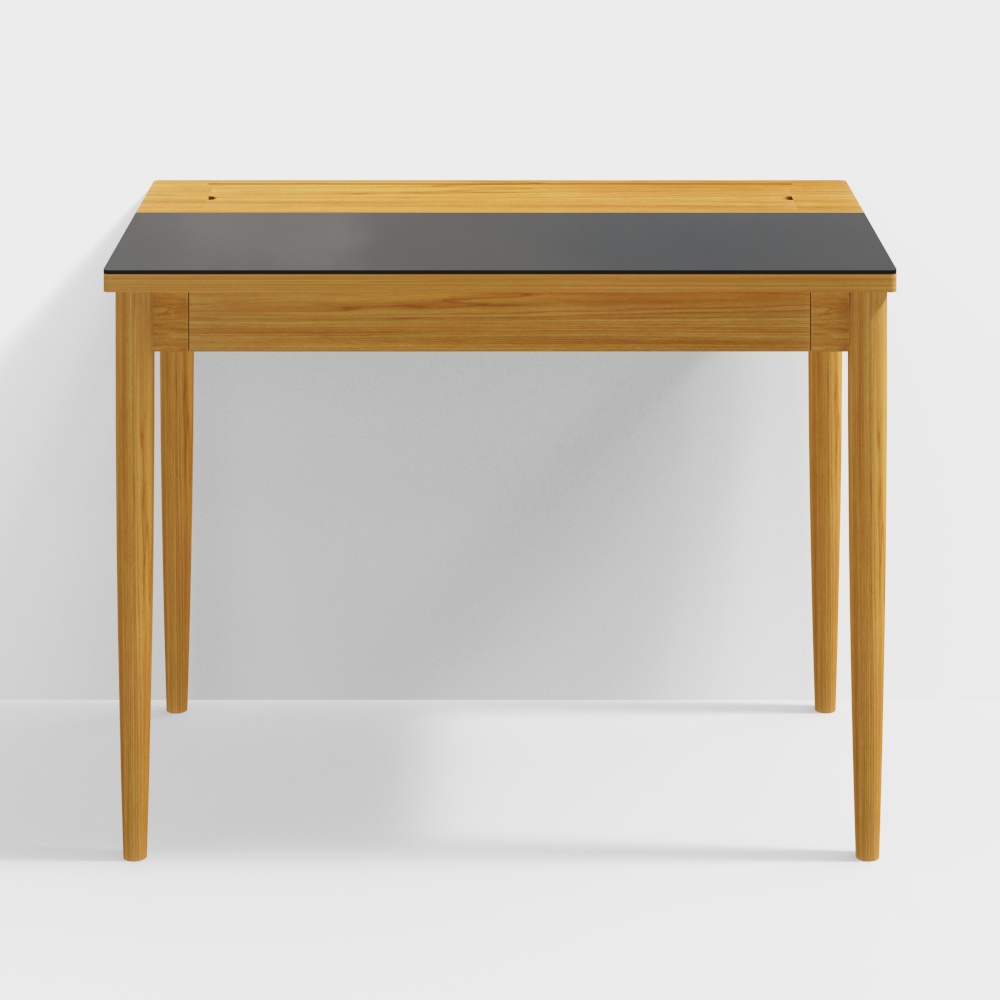 Bàn trang điểm sáng tối bằng gỗ đen 100cm