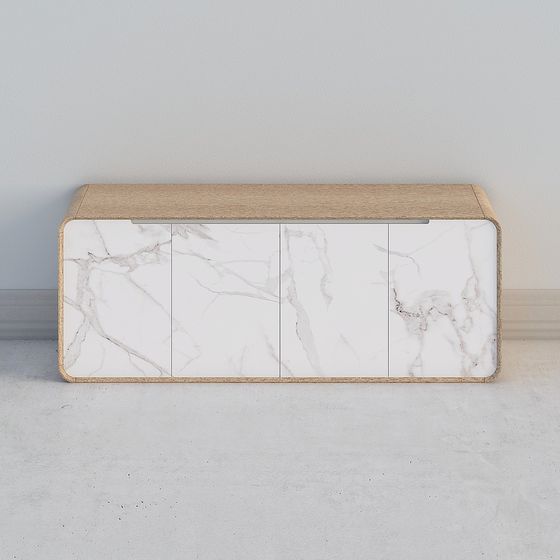 Stylish Marble Side Cabinet 3D model