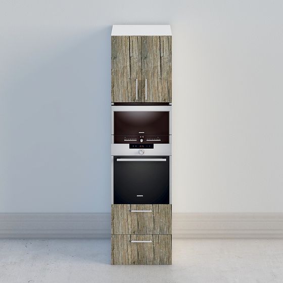 Low-Polygon Kitchen Appliance Cabinet 3D model for Modern Spaces