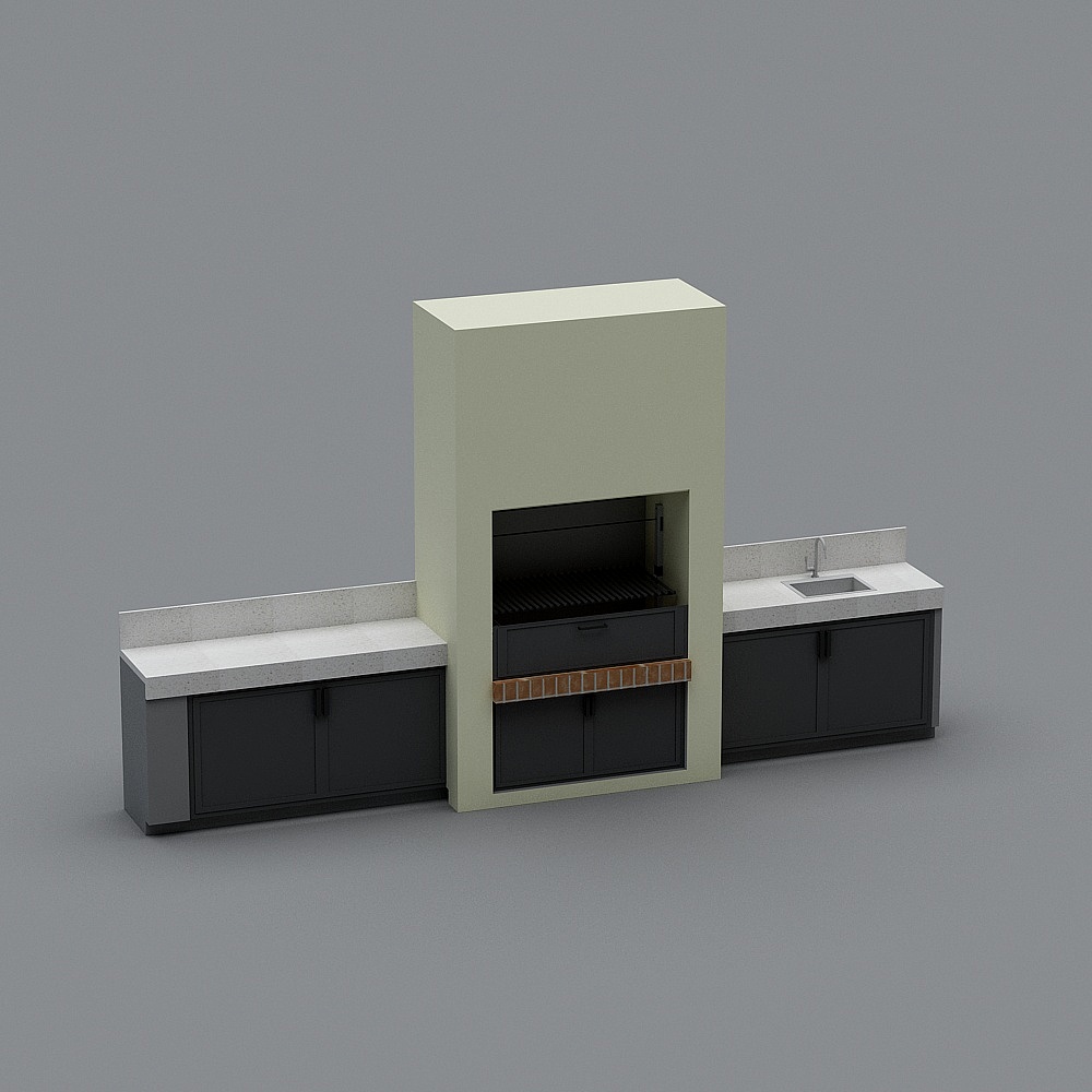 Urban Outdoor Kitchen 3D model