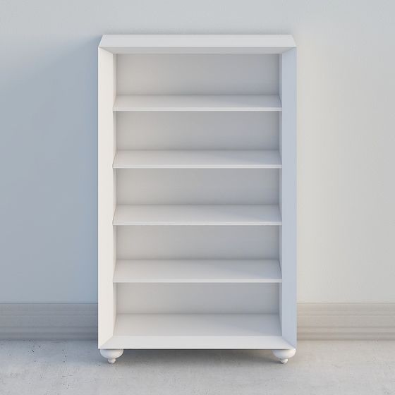 Minimalist 3D Bookcase Model for Modern Interiors