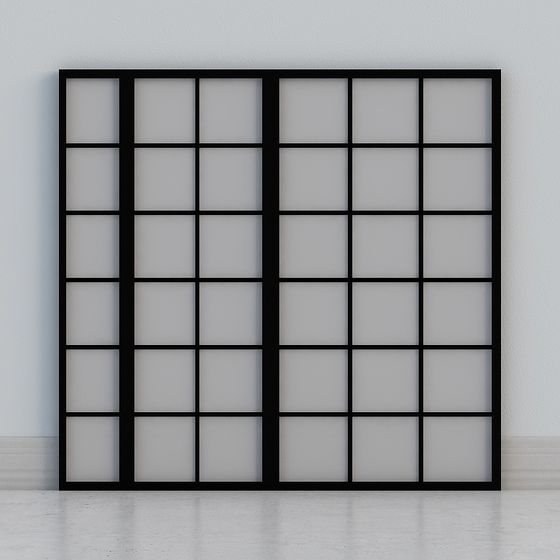 Stylish Shoji Screen 3D model for Contemporary Designs