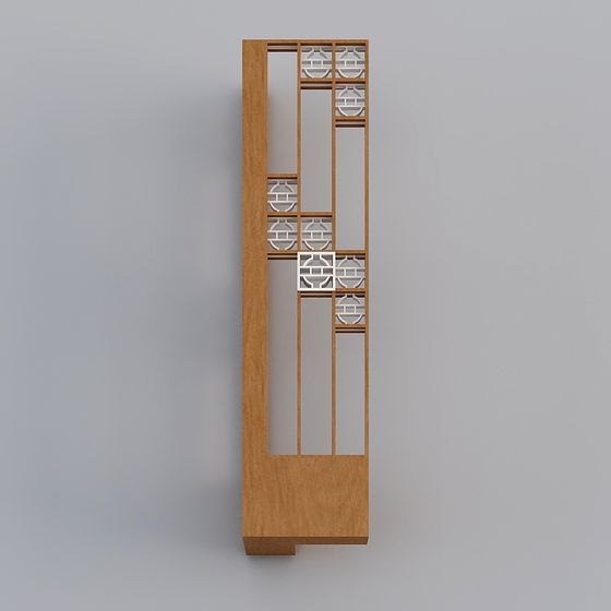 Low Poly Oriental Style Screen 3D model