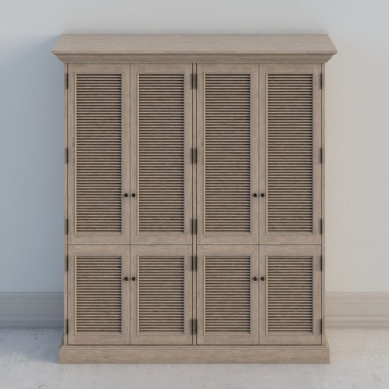 Vintage Wooden Wardrobe 3D model for Creative Projects
