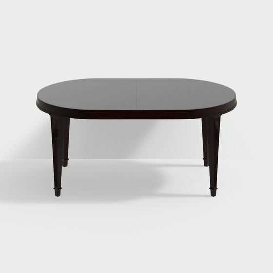 Stylish Oval Dining Table 3D model for Modern Interiors
