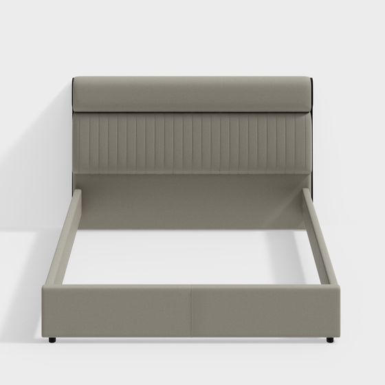 Elegant Low-Poly Bed Frame 3D model