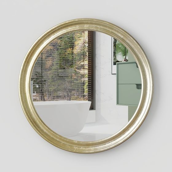 Elegant Round Mirror 3D Model for Modern Interiors