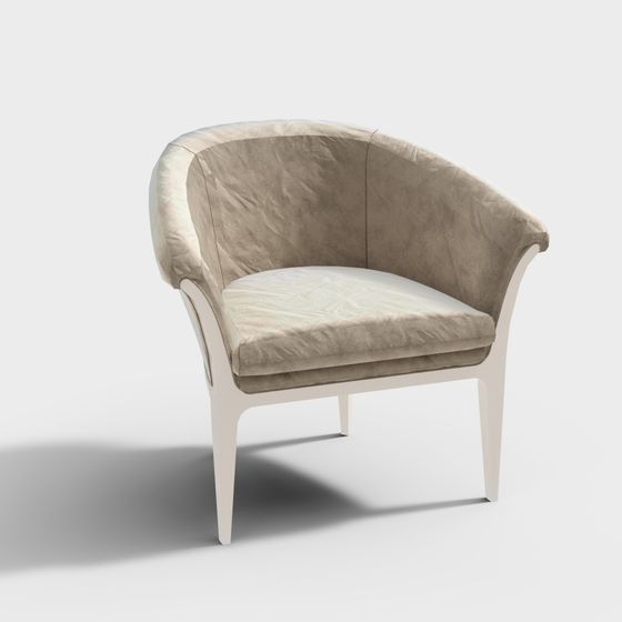 Stylish Low-Poly Single Sofa Chair 3D model for Modern Interiors