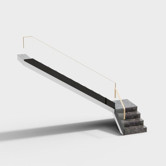 Elegant Low-Poly Staircase 3D model for Modern Settings